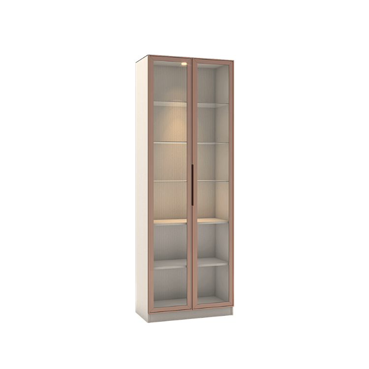 ตู้โชว์กระจก WISDOM DESIGN FURNITURE รุ่น GS-802 80 ซม. สีขาว/พิงค์โกลด์